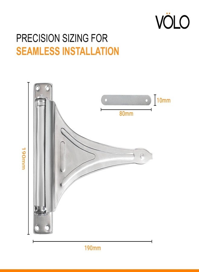 VOLO Spring Based Door Closer - Automatic Self Closing Door Closer for Wood, Aluminium & PVC Doors - Adjustable Speed, Durable All-Metal Construction | (30KG | Helical Spring | Chrome, 1 Piece) - Image 2